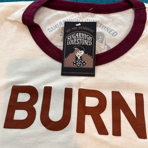 Women's Short Sleeve Tee - White and Brown